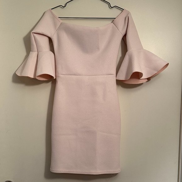 New! BARDOT FISHNET FRILL BODYCON DRESS - Picture 1 of 6